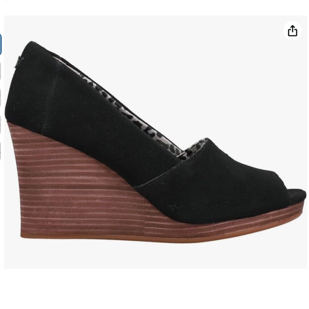 NWOB TOMS Michelle Black Suede  8